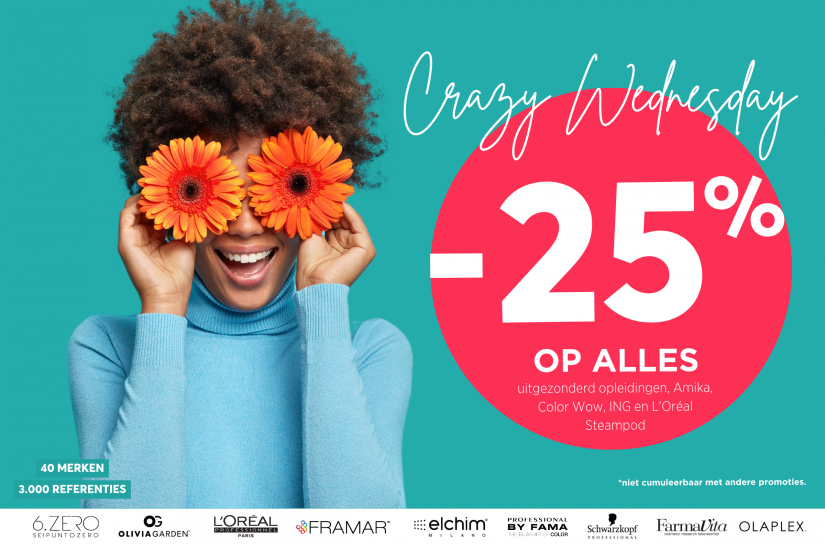 Hairco Crazy Wednesday 25% korting op alles