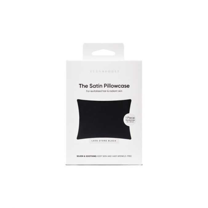VEGANBOOST Satin Pillowcase Lava Stone Black