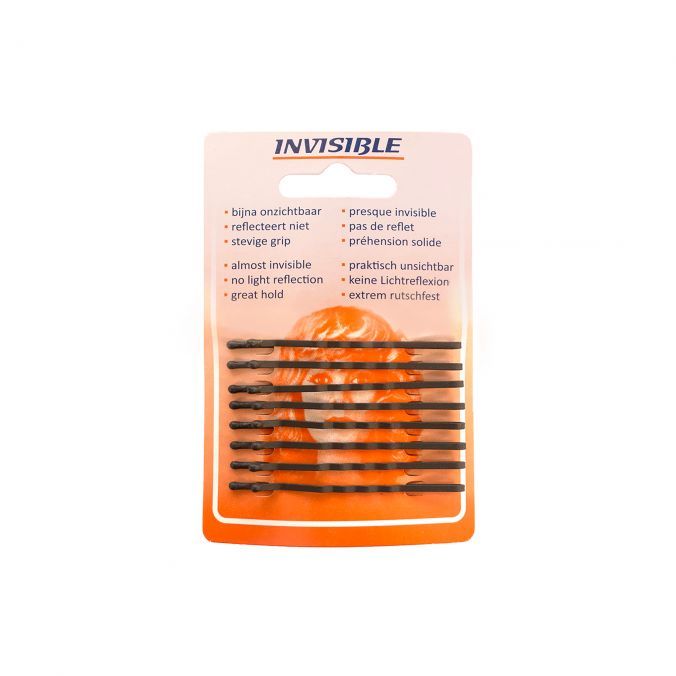 INVISIBLE Épingles À Cheveux 6,5cm Longues Châtain