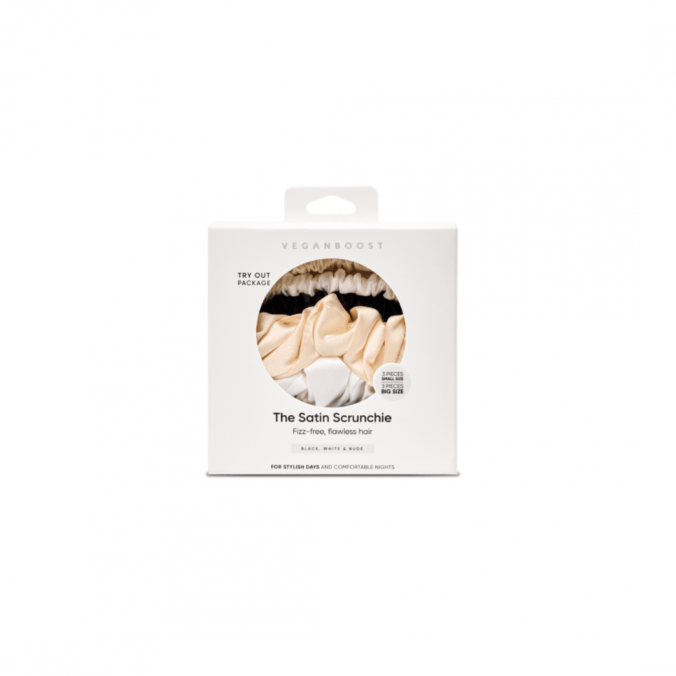 VEGANBOOST Satin Scrunchies 3 Small + 3 Big