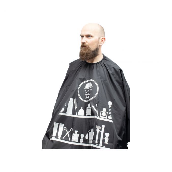 COMAIR Barbier Kapmantel Zwart Zilver 120x140cm