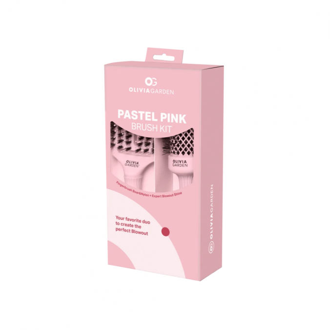 OLIVIA GARDEN Pastel Pink Brush Kit 2pcs