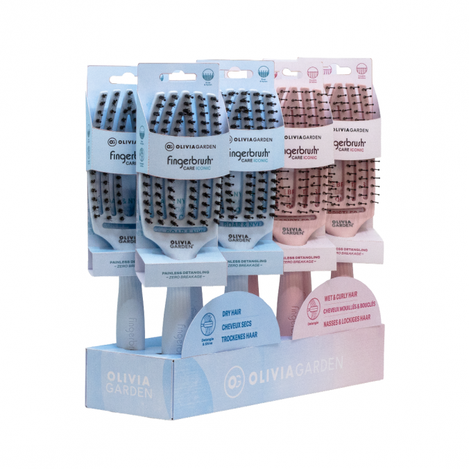 OLIVIA GARDEN Unlock The Secret Love Edition Pastel Fingerbrush Display 8pcs