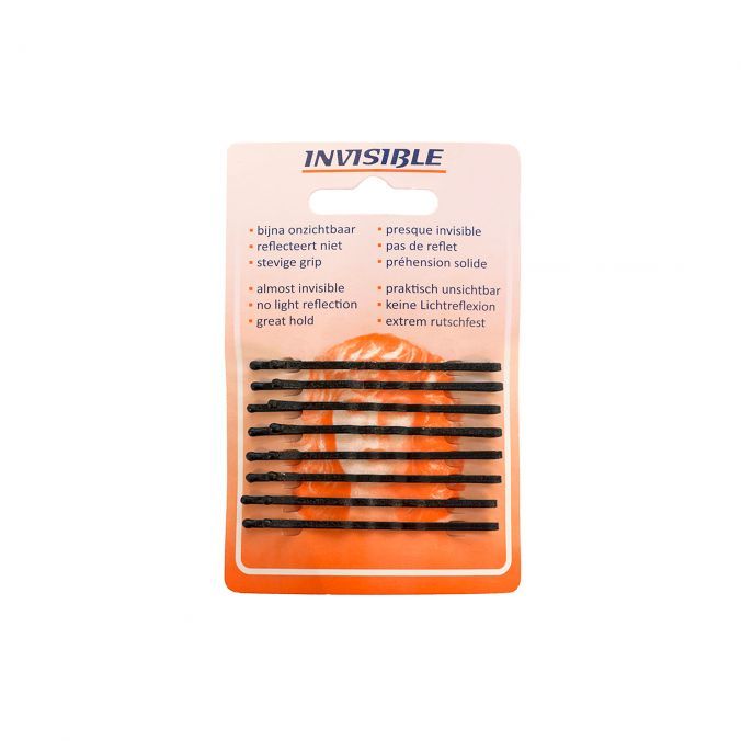 INVISIBLE Haarschuivers 6,5cm Lang Zwart