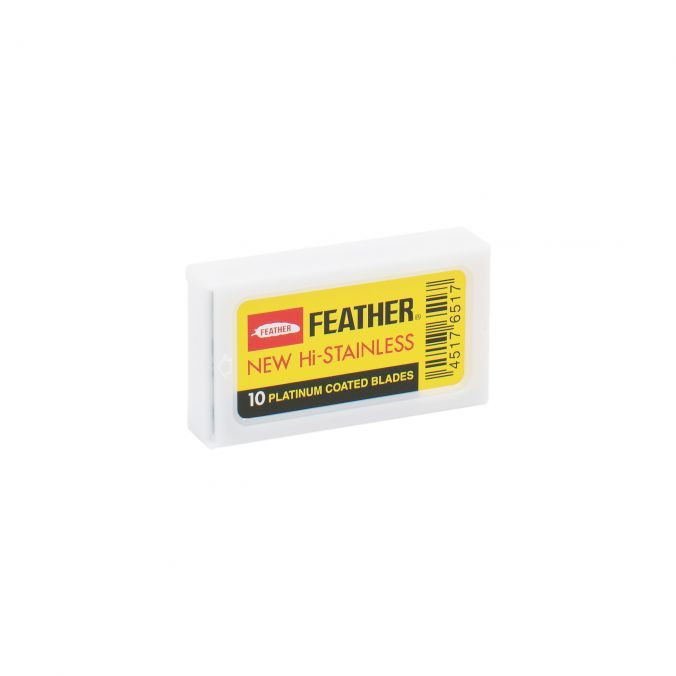 FEATHER Hi-Stainless Platinum Coated Double Edge Lames 10pcs