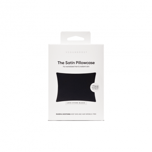VEGANBOOST Satin Pillowcase Cappucino Black