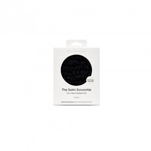 VEGANBOOST Satin Scrunchies Small Black 8pcs