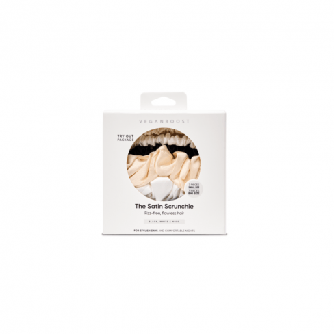 VEGANBOOST Satin Scrunchies 3 Small + 3 Big
