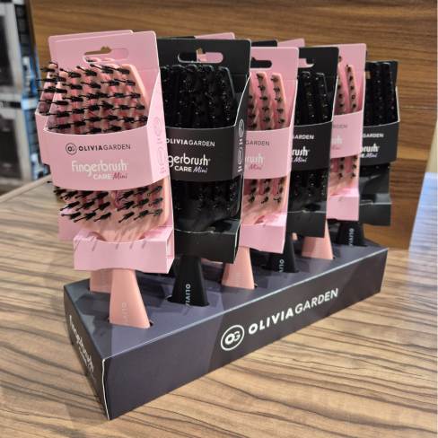 OLIVIA GARDEN Fingerbrush Care Mini Display (12pcs) Zwart-Roze