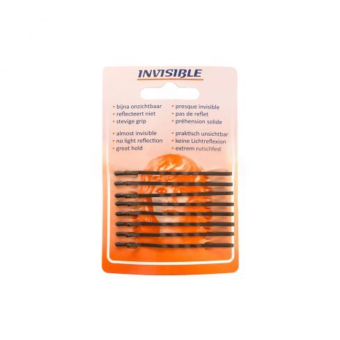 INVISIBLE Haarschuivers 6,5cm Lang Bruin